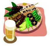 焼き鳥のクリップアート