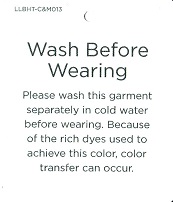 Wash―Before Wearing