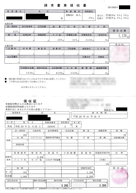 請求書兼領収書―超駅前クリニック他