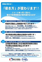 働き方改革関連法―２０１９年４月から順次実施