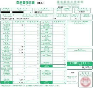 医療費領収書（外来）３月６日分―大学病院耳鼻咽喉科