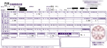 １，７４０円―外来診療費領収書（精神科）７月１９日受診分