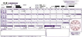 ４，２７０円―外来診療費領収書（呼吸器内科）９月１４日受診分