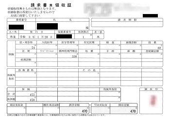 １２０円―領収書（処方箋薬局）　０１／２８受診分