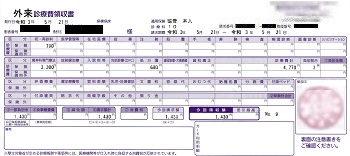 １，４３０円―外来診療費領収書（精神科）
