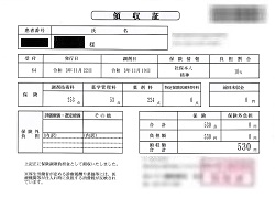 ５３０円―領収書（処方箋薬局）　１１／１８受診分