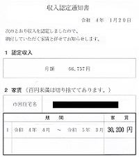 収入認定通知書―名古屋市長