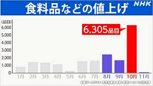 「値上げの秋」10月は8月の2.5倍に…ーＮＨＫサクサク経済Ｑ＆Ａ