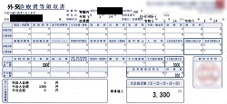 ３，３００円ー外来診療費等領収書（診断書分）