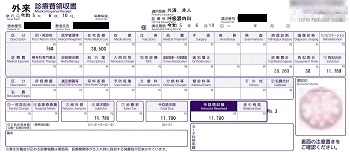 １１，７８０円―外来診療費領収書　６／１０呼吸器内科