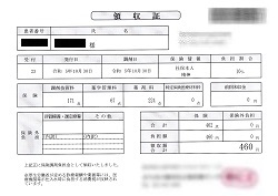 ４６０円―領収書（１０／３０ 処方箋薬局）