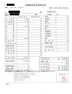 ３，２４０円ー診療費請求書兼領収書（８／１２受診分）