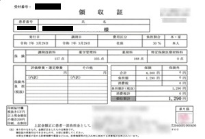 １，２９０円―領収書（３／２９ショッピングモール薬局）