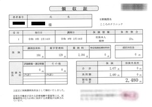 ２，４８０円―領収書（２／１４ 処方箋薬局）